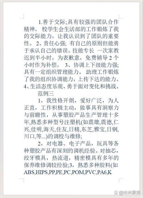 个人技能及特长写作指南如何有效地展示你的核心竞争力